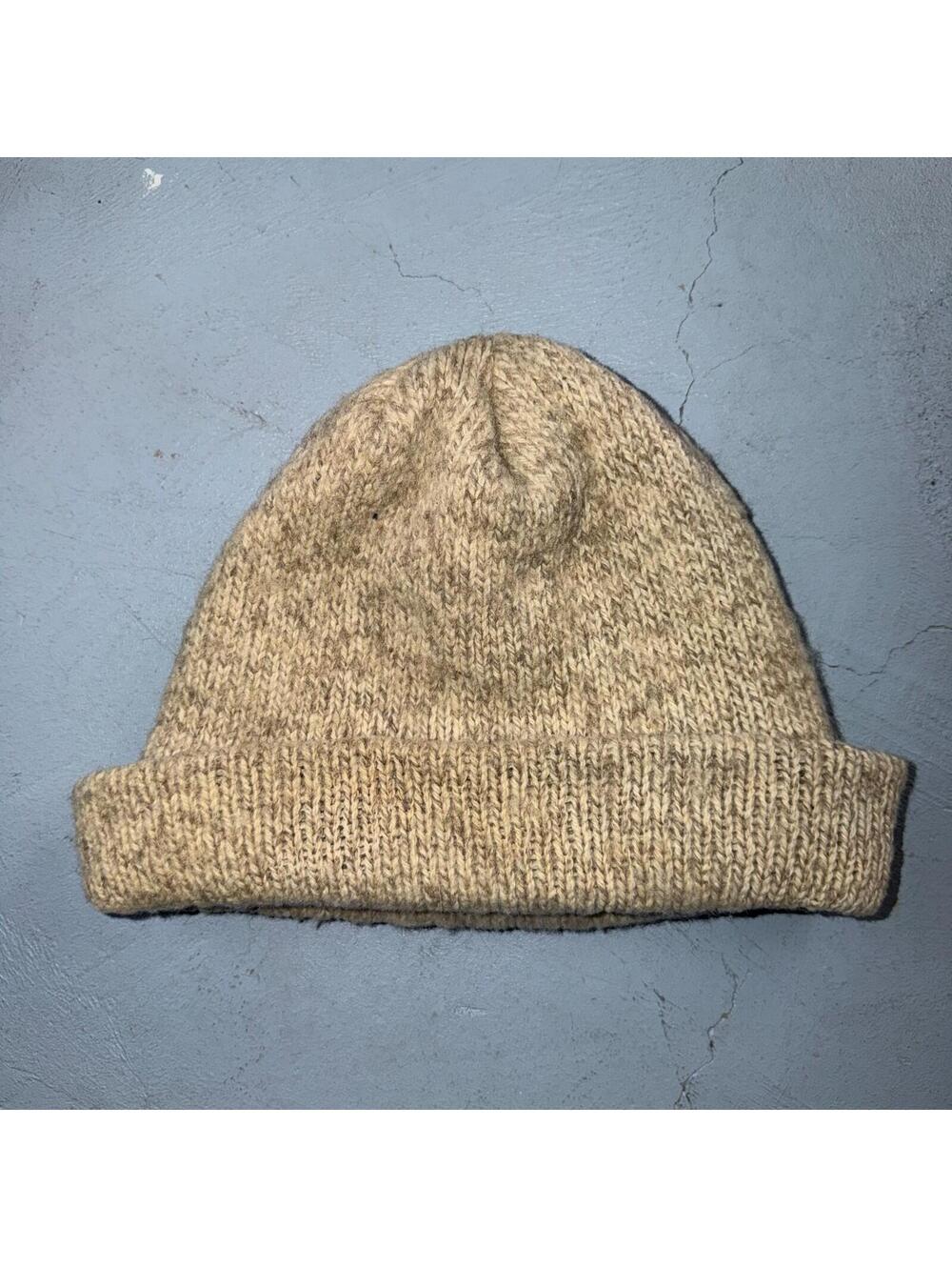 VTG 70s 80s Wool Knit Winter Beanie Hat OSFM Rockabilly Warm Grunge Basic